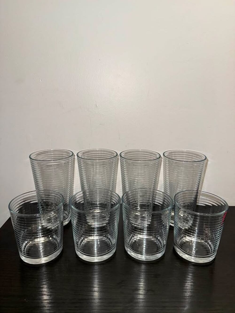 8 Horizontal Line/ribbed Pasabahce Tumblers